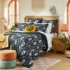 Palm Frond Printed Quilt Sham Black/Off-White - Opalhouse™ Designed With Jungalow™ -Opalhouse GUEST 6cd9ffdc f4ba 40aa b354 16e743de682a