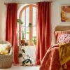 1pc Light Filtering Velvet Macrame Trim Window Curtain Panel Burnt Orange - Opalhouse™ Designed With Jungalow™ -Opalhouse GUEST 92dfaf13 4813 4967 a623 6cda6de279dc